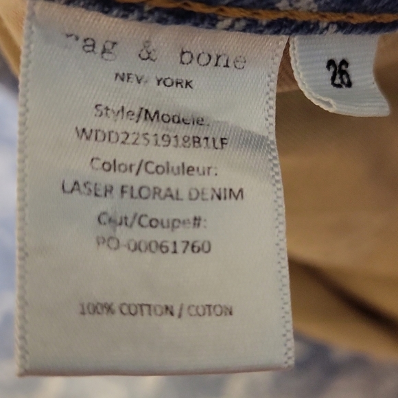 Rag & Bone High Waist Denim Shorts in Floral Print - Picture 11 of 12